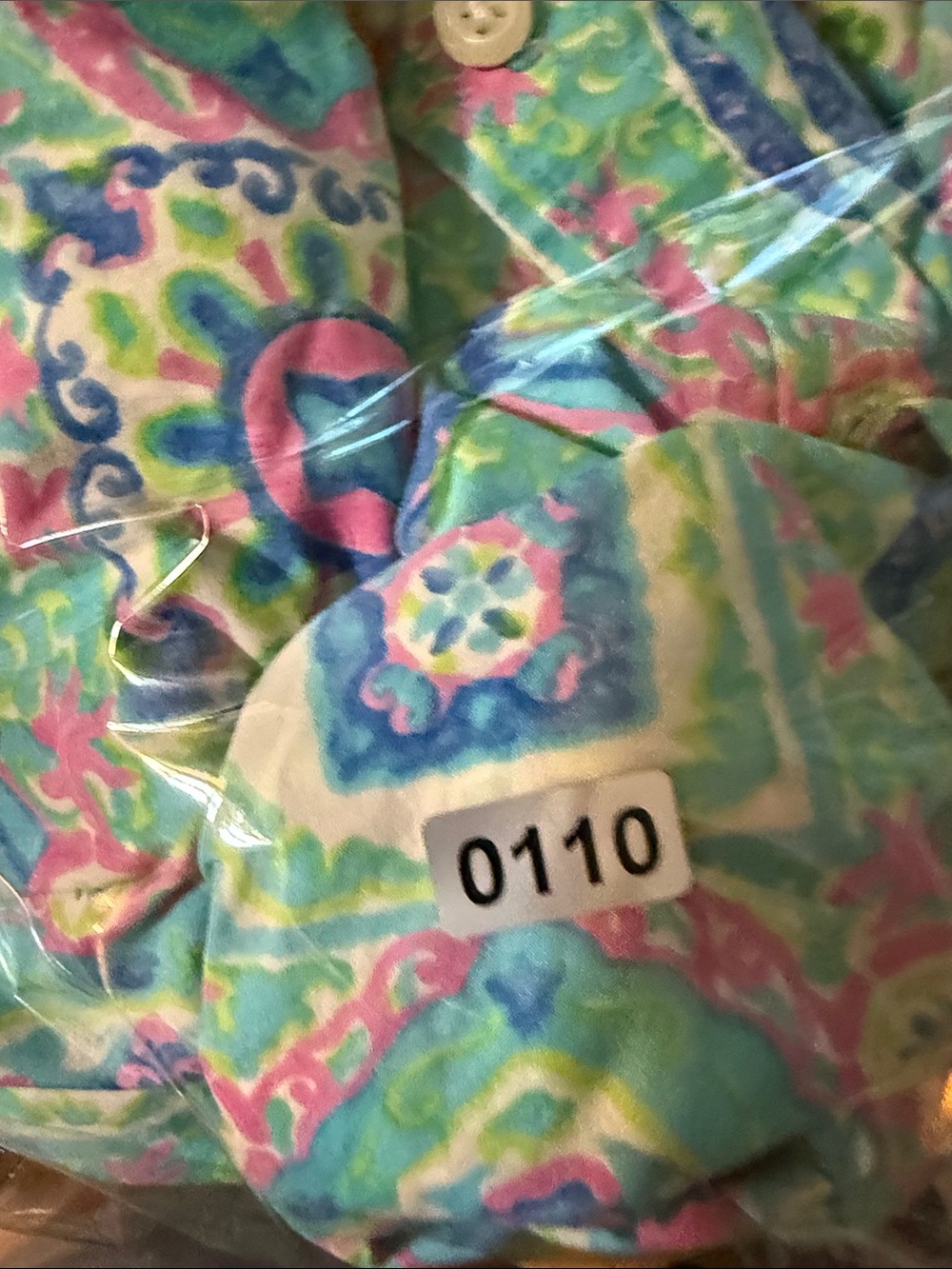 Talbots 100% Cotton Floral-Paisley Button Front Blouse in Pink,Blue & Green Plus - Picture 5 of 5